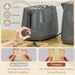 Grey 1.7L 3000W Fast Boil Cordless Kettle and 2 Slice Toaster Set with 7 Browning Levels by HOMCOM