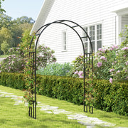 Black Steel Garden Arch 2.2m for Climbing Plants Roses Wisteria Vines Outdoor Wedding Decor by Outsunny