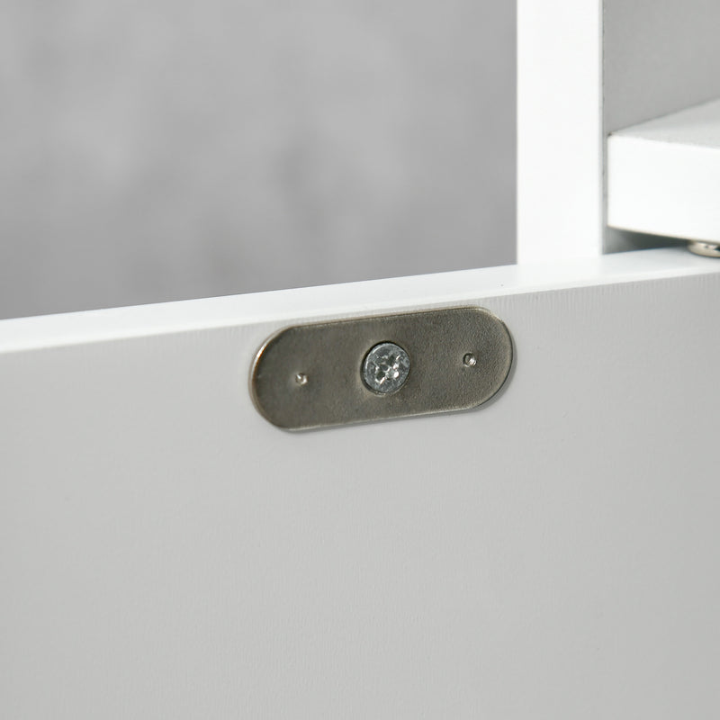 Tall Freestanding Bathroom Cabinet with Open Shelves and 3 Doors for Extra Storage White