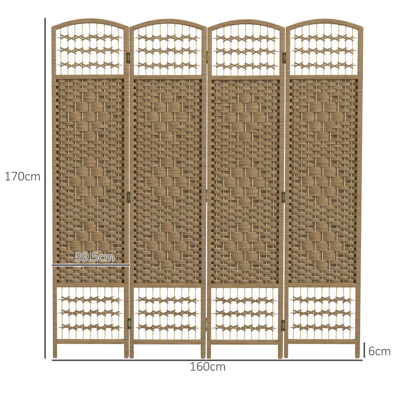 Folding Room Divider for Instant Privacy or Clutter Cover with Natural Wood Finish