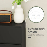 4 Drawer Chest of Drawers Modern Storage Unit for Bedroom Organisation, Grey