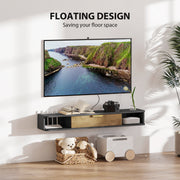 Charcoal Grey 120 cm Floating TV Stand with Hidden Storage Shelves by Outsunny