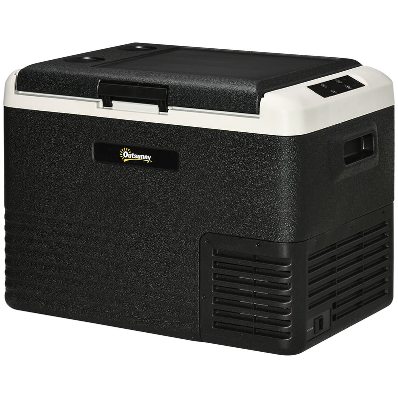 40L Portable Car Fridge Freezer With Adjustable Temperature For Travel Grey and Black AOSOM