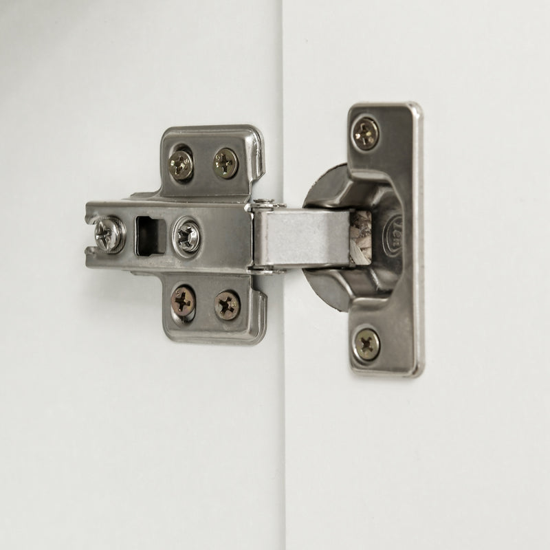 Freestanding High Gloss Storage Cabinet With Adjustable Shelves For Home Organisation White