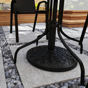 12kg Round Resin Garden Parasol Base Heavy Duty Stand for 38mm 48mm Umbrella Poles Black by Outsunny