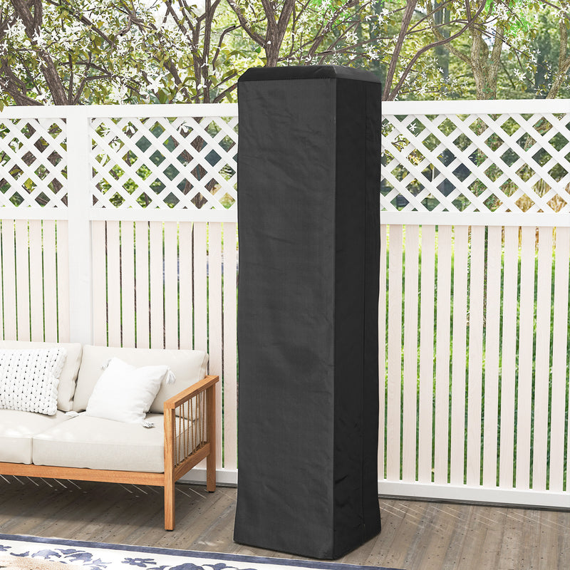 Black Full Length Gas Pyramid Patio Heater Cover UPF 30+ Oxford Fabric with Zip by Outsunny