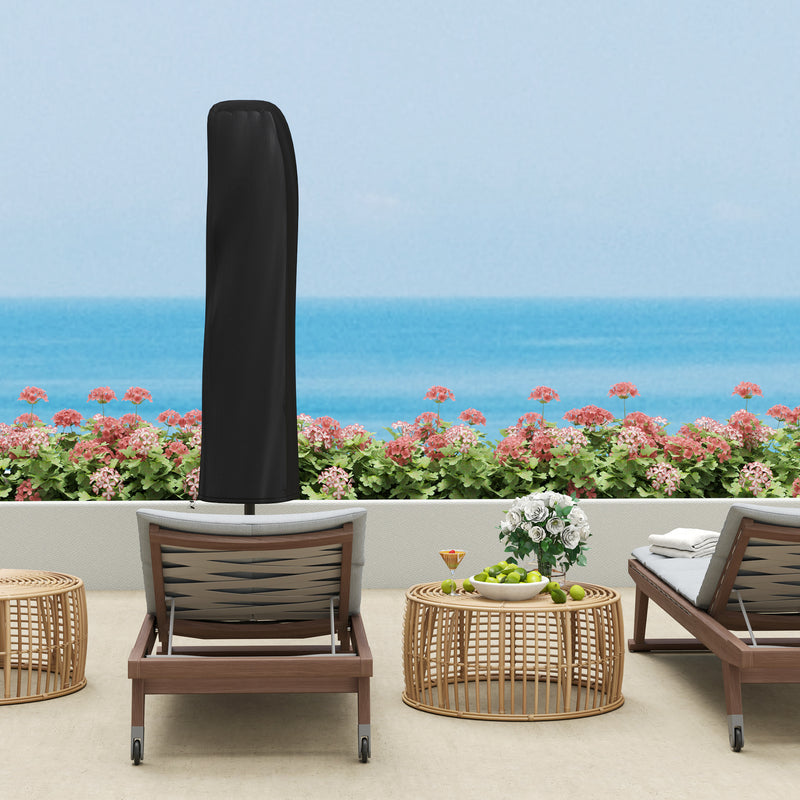 Grey 3m Cantilever Garden Parasol with Cover Wind Strap and Tilt by Outsunny