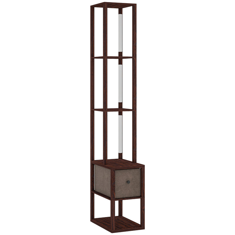 Floor Lamp with Shelves and Adjustable LED for Space Saving Storage