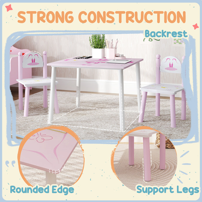 Princess Kids Table and Chairs Set for Drawing Art and Playroom Activities by AIYAPLAY