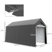 Dark Grey 3.6 x 2.1m Portable Outdoor Shed with Window by Outsunny