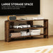 Rustic Brown Corner TV Stand for 47 Inch TV with Open Shelves for Storage and Display