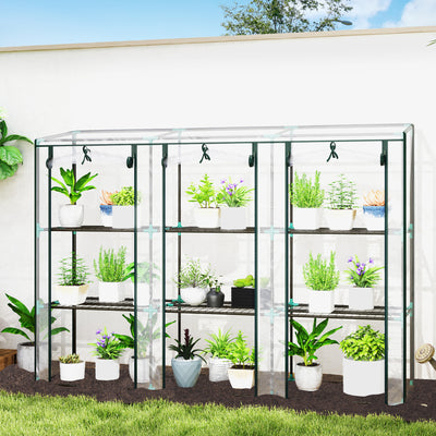 46 x 215cm Nine Shelf Walk In Greenhouse Portable Plant Grow House by Outsunny