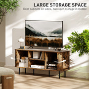 TV Stand Cabinet for TVs up to 55 Inches with Storage Shelves and Cupboard, Rustic Brown