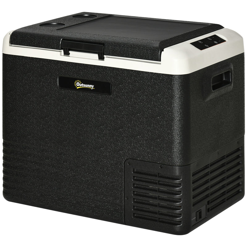 50L Portable Car Fridge Freezer with Dual Power for Camping and Travel Grey AOSOM