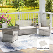 Outdoor Seat Cushion Set for Rattan or Garden Furniture with Removable Covers Cream White Outsunny