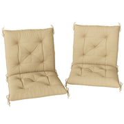 Set of Two Outdoor Seat Cushions Khaki Weather Resistant Padding by Outsunny