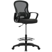 Ergonomic Mesh Drafting Office Chair With Lumbar Support And Footrest For Standing Desks Black