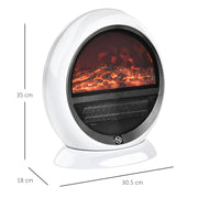 Electric Fireplace Heater White - flame effect