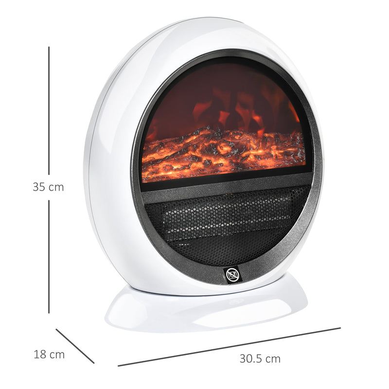 Electric Fireplace Heater White - flame effect