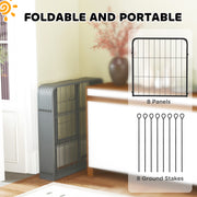 8 Panel Heavy Duty Dog Playpen With Door for Small Dogs 60cm High Indoor Outdoor by PawHut