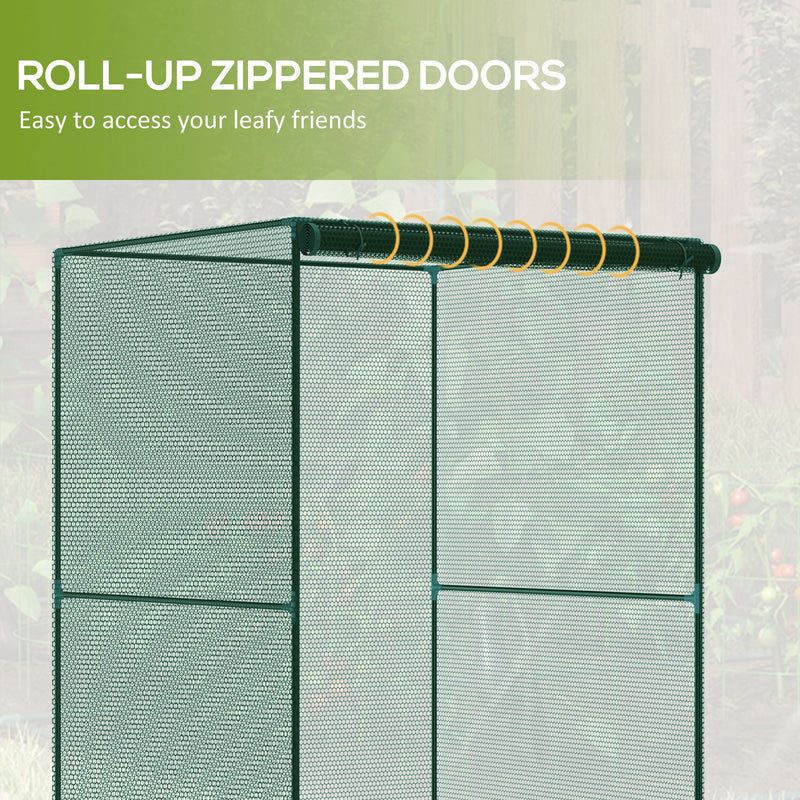 Compact Plant Cage With Netting For Protecting Vegetables and Flowers, Green AOSOM