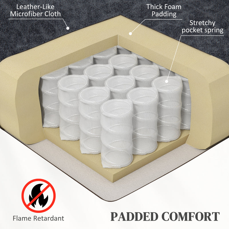 Black Microfibre Manual Reclining Armchair With Footrest by HOMCOM