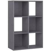 6 Cube Storage Bookshelf With Open Shelves Ideal For Home Or Office Use Grey
