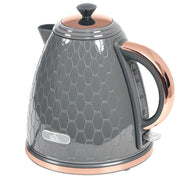Grey 3kW Rapid Boil Honeycomb Cordless Kettle for Fast Heating by HOMCOM