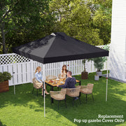Gazebo Roof Replacement Waterproof UV Protection for 3 x 3 m Frames Black Outsunny