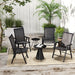 Set of 4 Black Foldable Metal Garden Chairs for Outdoor Dining and Patio by Outsunny