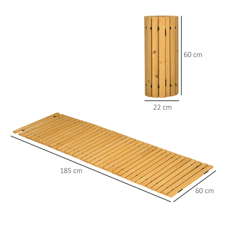 Wooden Roll Out Garden Pathway for Clean Walkways on Grass or Gravel Yellow AOSOM