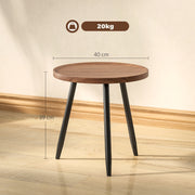 Round Coffee Table with Steel Frame for Small Spaces Ideal for Living Room or Bedroom Chestnut Wood Effect