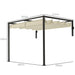 2x3m Lean To Steel Pergola with Retractable Khaki Fabric Canopy by Outsunny