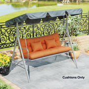 Garden Chair Cushion and Pillow Set for Comfortable Outdoor Seating Orange AOSOM