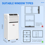 9000 BTU Portable Air Conditioner with Dehumidifier and Fan Cools Rooms up to 28m²