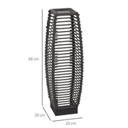 Grey 68cm Rattan Solar Floor Lamp With LED Light For Outdoor Garden Or Pathway Use