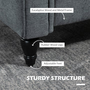 Vintage Upholstered Accent Chair with Back Cushion and Rolled Arms for Lounge Use Grey