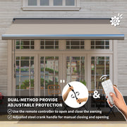 Light Grey 3 x 2.5 m Electric Retractable Awning with Remote UV50+ Sun Shade Canopy by Outsunny