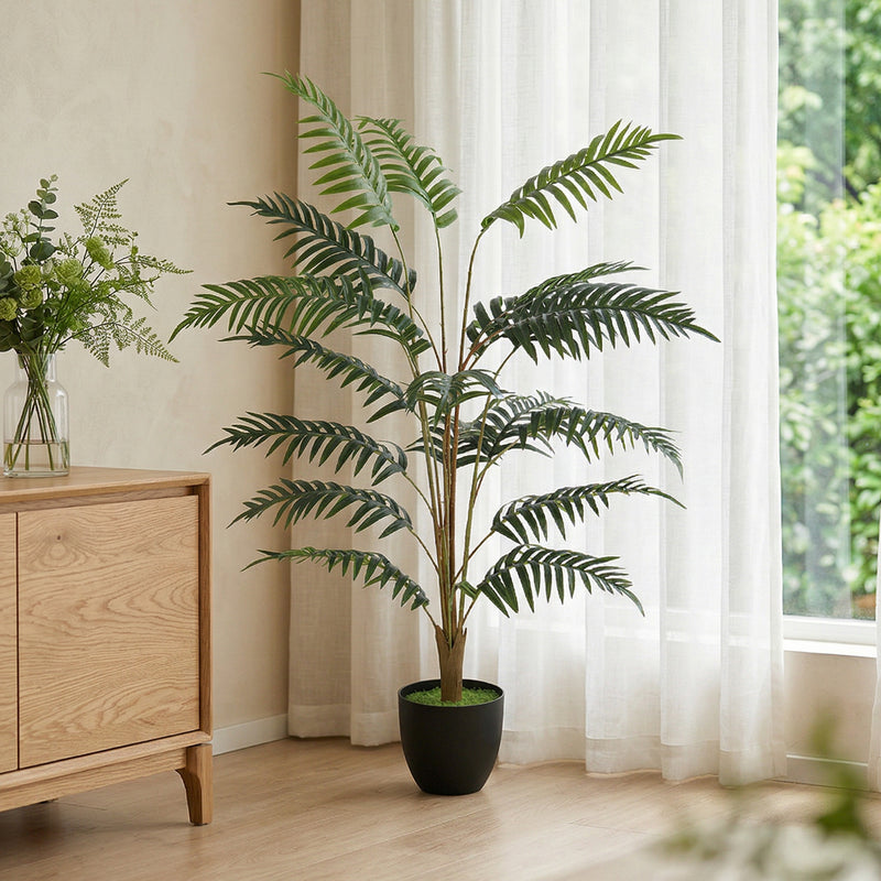 Artificial Fern Tree 120cm for Easy Low Maintenance Home or Office Greenery Green Homcom