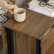 Six Person Drop Leaf Dining Table Brown and Black Space Saving Design by HOMCOM