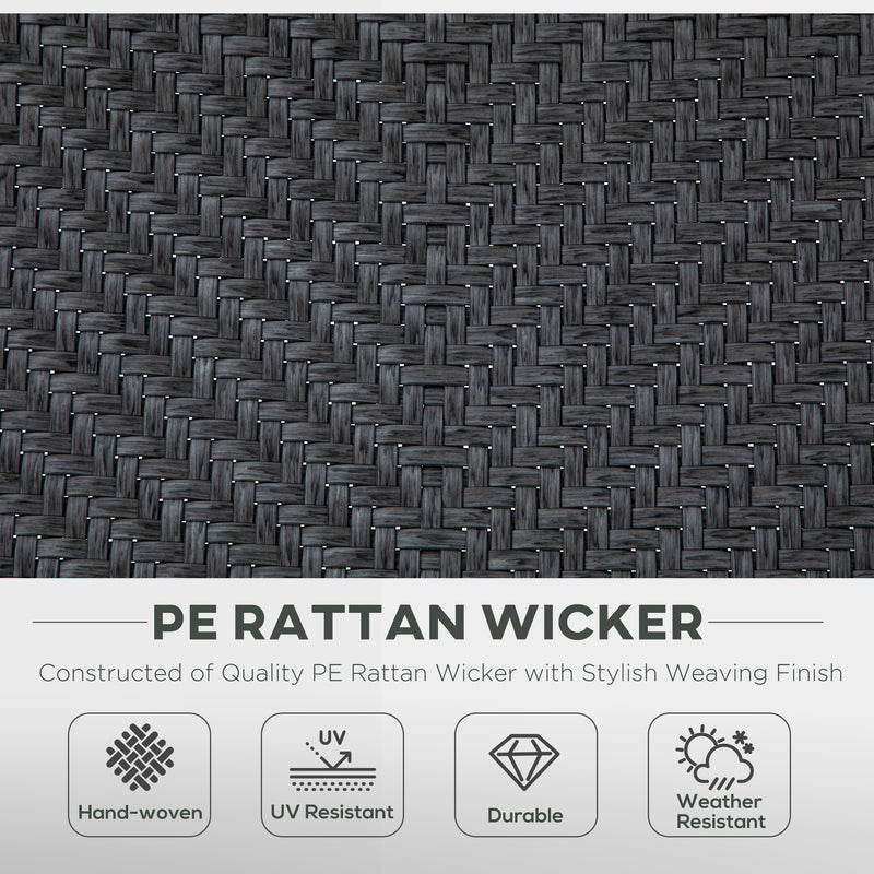 Set of 4 Grey Folding Garden Chairs with 7 Position Reclining Backs for Outdoor Use