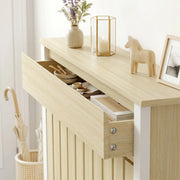 Radiator Cover with Drawer for Safe Heat and Extra Storage Oak Homcom