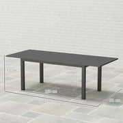 Grey Aluminium Extending Garden Table for 6 to 8 Seater with Slatted Top by Outsunny