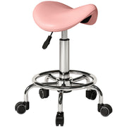 Ergonomic Saddle Stool for Home Office or Salon with Adjustable Height Pink AOSOM
