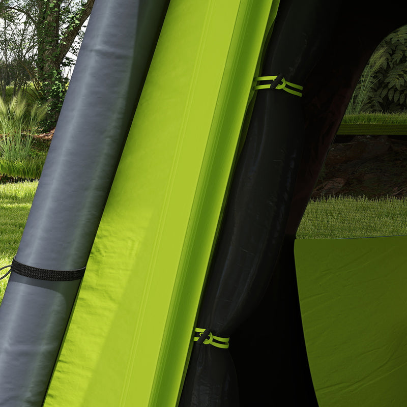 Inflatable 2 Person Camping Tent Quick Setup Waterproof Shelter With Mesh Windows Green