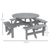 8 Seater Wooden Picnic Table and Bench Set Durable Fir Wood by Outsunny