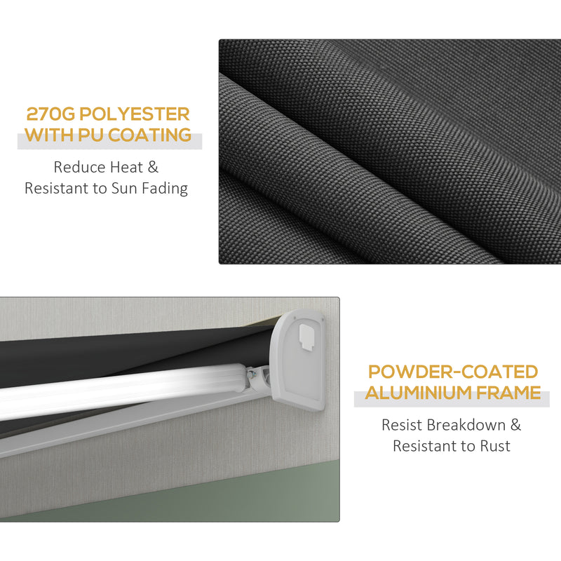 Electric Retractable Patio Awning 4 x 3m with Remote Control and Durable Aluminium Frame