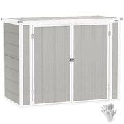 Light Grey Lockable Garden Storage Shed for Tools and Wheelie Bins with Openable Lid by Outsunny