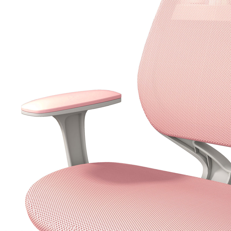 Pink Mesh Office Chair with Adjustable Height and 360 Swivel Wheels for Home or Study