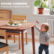 Rectangular Pine Wood Dining Table For Kitchen Or Dining Room Light Brown